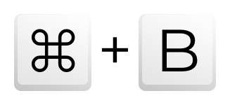 Shortcut Command key and B